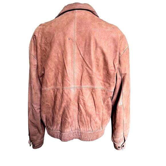 VTG 80s Roundtree & Yorke Leather Bomber Jacket Mens sz L Brown Indie Western - Picture 9 of 9